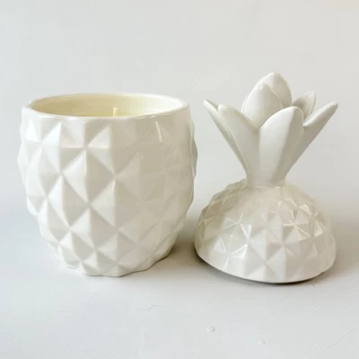 Illume Ceramic Pineapple Citrus Crush Scented Candle - Made in USA - Retails $28 - Image 1 of 2