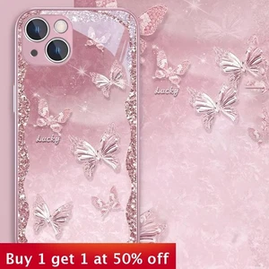 For iPhone 17 Air 17 Pro Max 16 15 14 13 12 XR XS Phone Case Luxury Butterfly - Picture 1 of 10