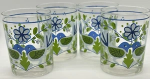 (4) Vintage Tastesetter, Love Birds, Double Old Fashion, Barware Gläser, 4 1/8" T - Bild 1 von 14