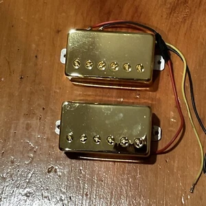 Gold Humbucker Guitar Pickup Set New - Picture 1 of 2