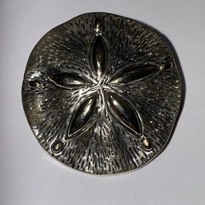 Marie Jennifer Sand Dollar Brosche Anstecknadel Anhänger signiert MJ Vintage Maritim Strand - Bild 1 von 5