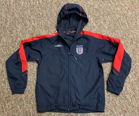 England National Soccer Team Full Zip Hooded Jacket Umbro Youth Large Cover