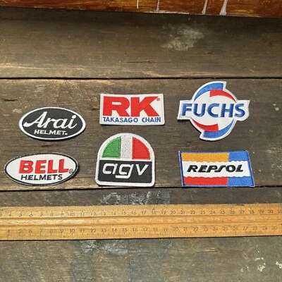 Motorcycle Accessories Patches Iron On Arai Bell RK AGV Fuchs Repsol X 6 - Image 1 of 4