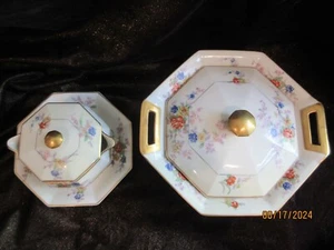 2 THEODORE HAVILAND Limoges France JEWEL Pattern Porcelain Covered Serving Bowls - Picture 1 of 21