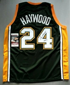 SPENCER HAYWOOD SIGNED  (HOF 15) CUSTOM SEATTLE JERSEY, JSA  COA #WIT584471 - Picture 1 of 4