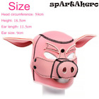 Slave Roles Mask Cute Pink Pig Mask Long Ears Pig Face Hood Mask Strap