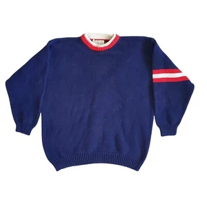 Vintage Charter Club Navy Blue Sweater with Red & White Accents - Men's Large - Picture 1 of 6