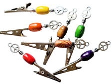New! "Peace Sign" Roach Clip w/ Colored Wood Beads-Many Great Colors