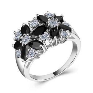 Women Fashion 925 Silver Jewelry Cubic Zircon Wedding Party Ring Sz 6-10