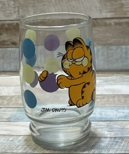 Garfield Jim Davis 1978 Eating Polka Dots Juice Drinking Glass *Rare* Vintage Small - Bild 1 von 7