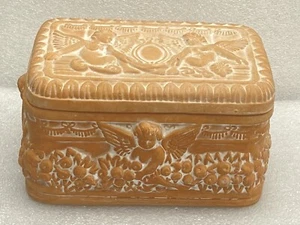 "Caja de baratijas de terracota querubín ángel vintage de 5""" - Imagen 1 de 5
