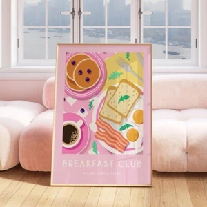 Breakfast Club Print Poster Kitchen Wall Art Home Decor Retro Art Dining 2446 - Picture 1 of 3