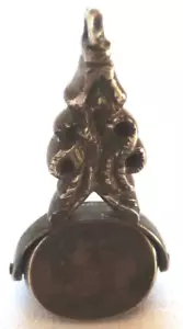 ANTIGUA Y MUY RARA OTOMANA PENDIENTE SELLO DE PLATA TRES CARAS VER LAS FOTOS - Imagen 1 de 5