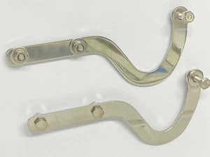 CLASSIC AUSTIN MINI CLUBMAN SALOON ESTATE BONNET HINGES WITH FITTINGS  STAINLESS - Picture 1 of 4