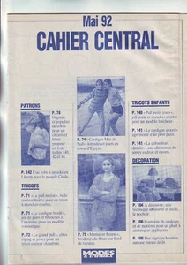 patron cahier central modes et travaux de mai 92: tenue poupée-chemisier-pull... - Picture 1 of 1