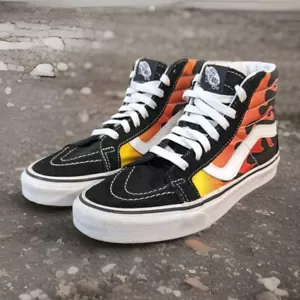 Vans Sk8-Hi Flame Fire Pattern Men 4.5 Women 6 Very Clean 721356 - Picture 1 of 8
