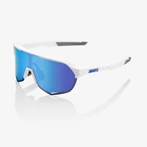 100% Percent Sunglasses- S2 - Matte White - HiPER Blue Multilayer Mirror Lens - Picture 1 of 2