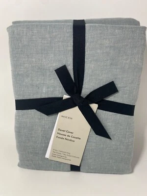 West Elm European Flax Linen King/Cal King Duvet Cover Chambray Melange NWT - Image 1 of 4
