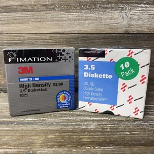 2 Factory Sealed Boxes-20 Total-3M DS-HD Diskettes IBM Formatted 1.44MB 3.5" - Picture 1 of 5