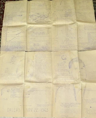 RARE JFK Assassination "Dealey Plaza Map & "Seven Entry Wounds" by G Thomson - Image 1 of 4
