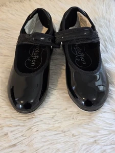 Scarpe Revolution Little Girls Tap taglia 12 nere vernice chiusura a scatto facili da indossare  - Foto 1 di 21