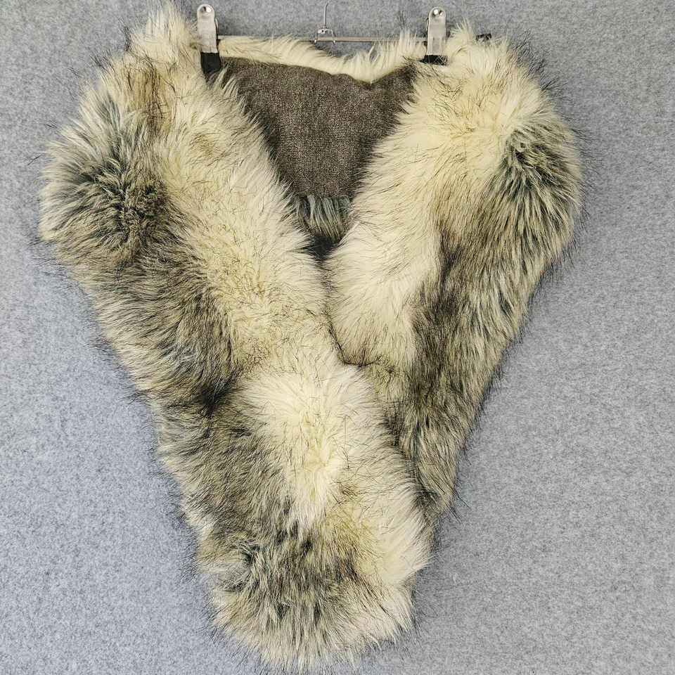 Womens Scarf Collar 51" Super Soft Fluffy Faux Fux Coat - Image 1 of 4