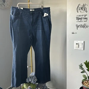 Jaclyn Smith women’s plus size medium rise bootcut dark blue wash jeans size 24W - Picture 1 of 8