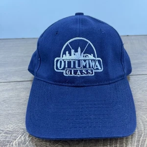 Ottumwa Glass Hat Blue Adjustable Hat Blue Adult Size Hat - Picture 1 of 12