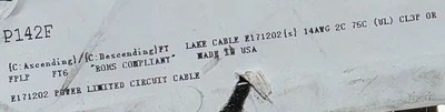 Lake Cable P142F 14/2C Solid Plenum Fire Alarm Cable Wire FPLP CL3P Red /100ft - Image 1 of 4