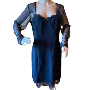 Vintage 80er 90er CDC Kleid Spitze schwarz Gothic Grunge Witchy Whimsigoth Gr. M - Bild 1 von 20