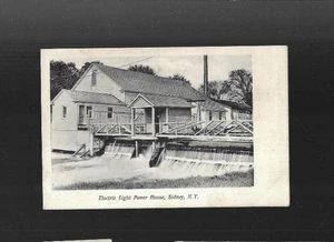 SIDNEY NY POSTAL VINTAGE bw LUZ ELÉCTRICA POWER HOUSE 1900s Pudney Co ALEMÁN - Imagen 1 de 2