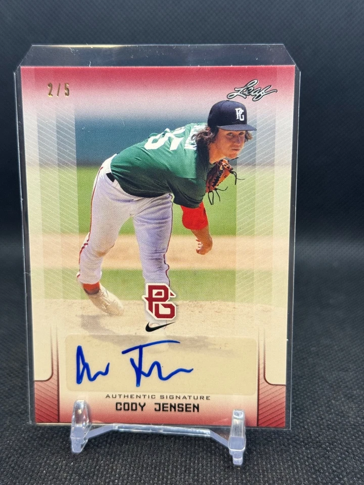2017 Leaf Perfect Game Showcase #Ba-J1 Cody Jensen Red Auto 2/5 - Image 1 of 4