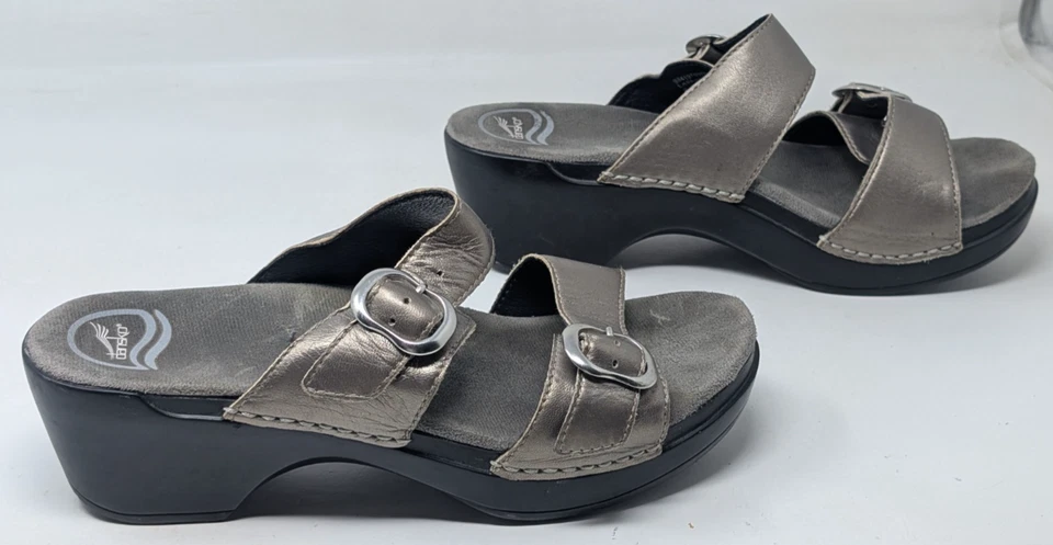 Dansko Women's Sophie Metallic Double Strap Slide Comfort Sandals Size 39 US 8 - Image 1 of 4