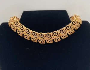 Vintage Monet Fantasia Wide Gold Tone Runway Collar Statement Link Necklace - Picture 1 of 7