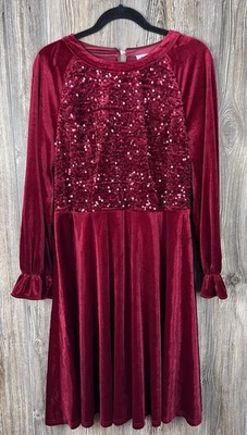 Vestido midi de terciopelo con lentejuelas Bbonlindress manga volantes 2XL vestido festivo de Navidad Foto 1 de 4