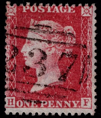 1857 1d Rose Scarce Pl 45 HF Williams Cert SG 40 Spec C10 Dartmouth Cat. £300.00 - Image 1 of 2