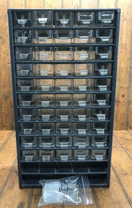 Vintage Wards Powr Kraft 60 Drawer Metal Storage Cabinet-Missing 10 Drawers - Picture 1 of 4