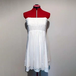 Lisa Ho Short White Silk Dress Size 10 - Picture 1 of 10