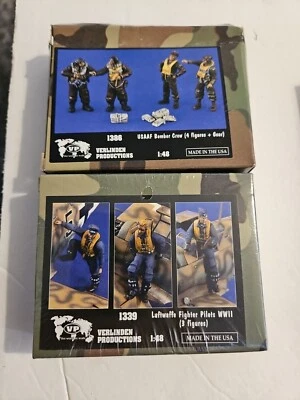 Verlinden Productions 1:48 Scale Lot Of 2 Usaaf Bomber Crew And Luftwaffe... - Image 1 of 3