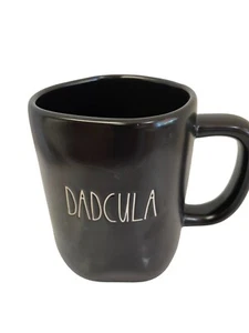 RAE Dunn Artisan Collection Black Dadcula Spooky Halloween Humor Mug Cup 3"W 5"H - Picture 1 of 8