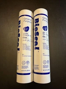Lot of 2 BioSeal General Purpose 100 RTV Silicone Sealant Cartridges Clear Caulk - Picture 1 of 3