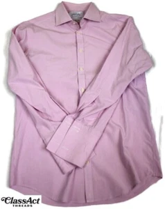 CHARLES TYRWHITT Extra Slim Fit Pink Striped Cotton Dress Shirt 15.5 - 32 - Picture 1 of 7