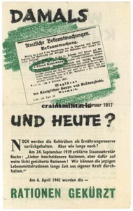 Orig. UK US Flugblatt - Kürzung der Rationen - Kohlrüben - 1942 - G34 - Bild 1 von 2