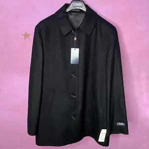 Chaps Ralph Lauren Black Wool Blend Button ZipClose Peacoat Men's Size 42Reg - Picture 1 of 8