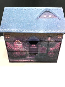 Desktop stationery house w/drawers envelopes and note paper GC - Picture 1 of 12