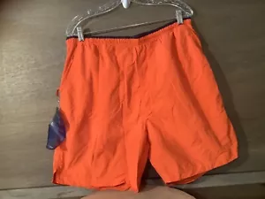 St Johns Bay Mens Swim Trunks Drawstring Lined Orange SIZE LARGE NYLON ELASTIC W - Picture 1 of 8