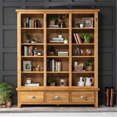 Cheshire Oak Extra Large Grand Library Bookcase - Image 1 of 4