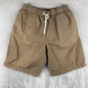AllSaints Shorts Mens 33 Elastic Waist Drawstring Relaxed Brown Beige Tan Twill - Picture 1 of 9