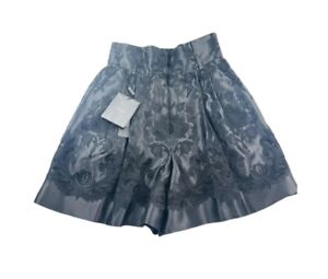 DOLCE & GABBANA Black Floral Silk Lace Mini Shorts Hot Pants Trousers 40IT UK8 S
