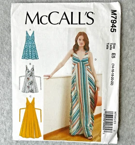 McCalls M7945 Schnittmuster Sommer Maxikleid Größen 14-16-18-20-22 E5 ungeschnitten - Bild 1 von 4